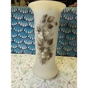 Vintage Hand painted White Ceramic Vase
